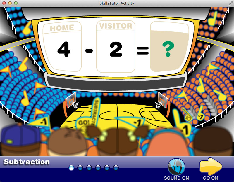 Math Fact Fluency Basketball Game Scene Practice