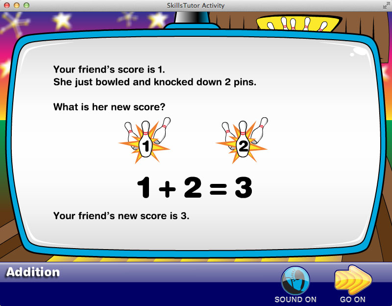 Math Fact Fluency Bowling Alley Scene Facts Explanation