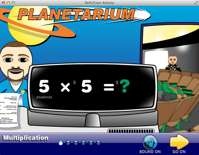 Math Fact Fluency Planetarium Scene Practice