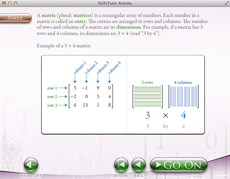 Algebra 2 Matrices Explanation