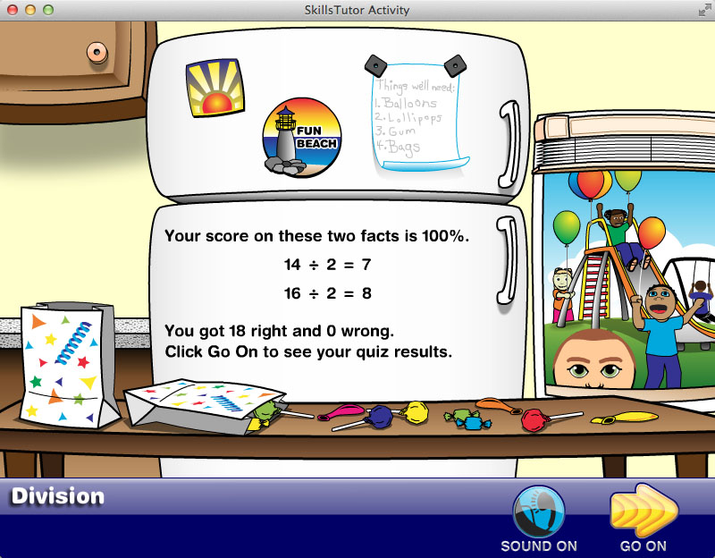 Math Fact Fluency Birthday Party Scene Closing