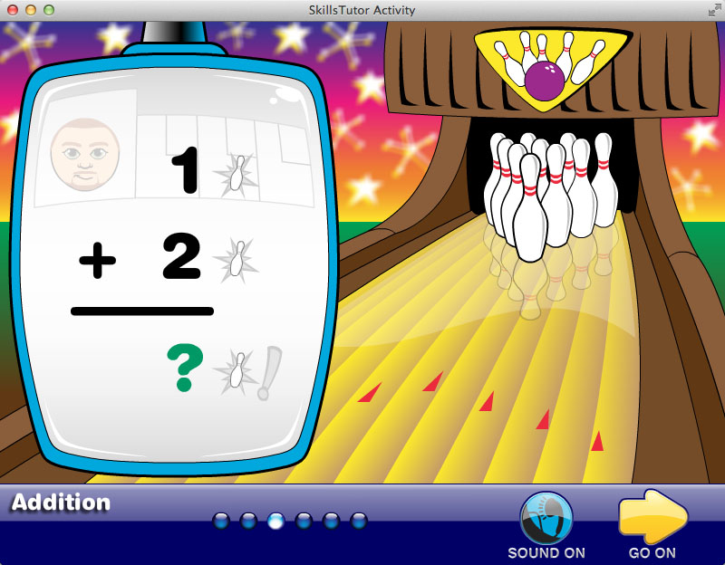 Math Fact Fluency Bowling Alley Scene Practice