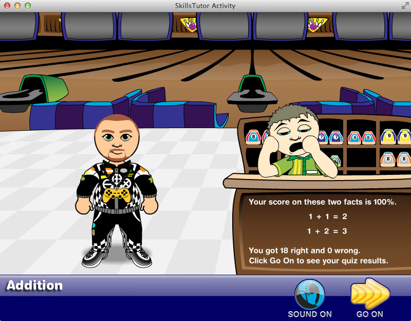 Math Fact Fluency Bowling Alley Scene Closing