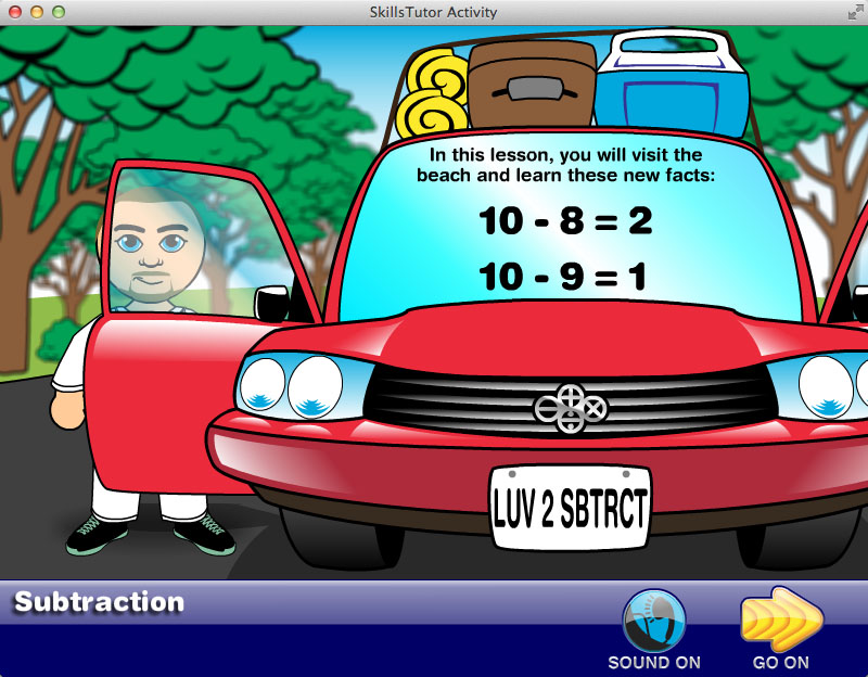 Math Fact Fluency Beach Car Trip Scene Intro