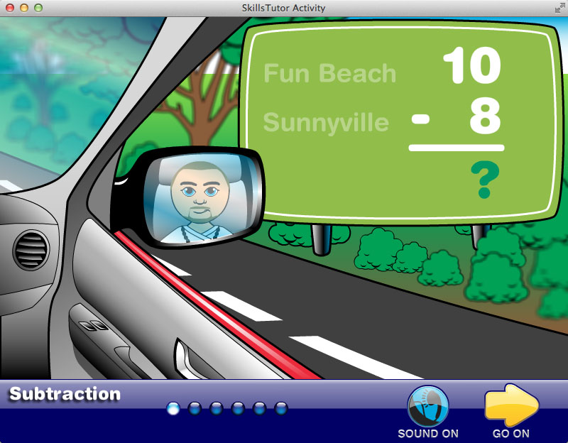 Math Fact Fluency Beach Car Trip Scene Practice
