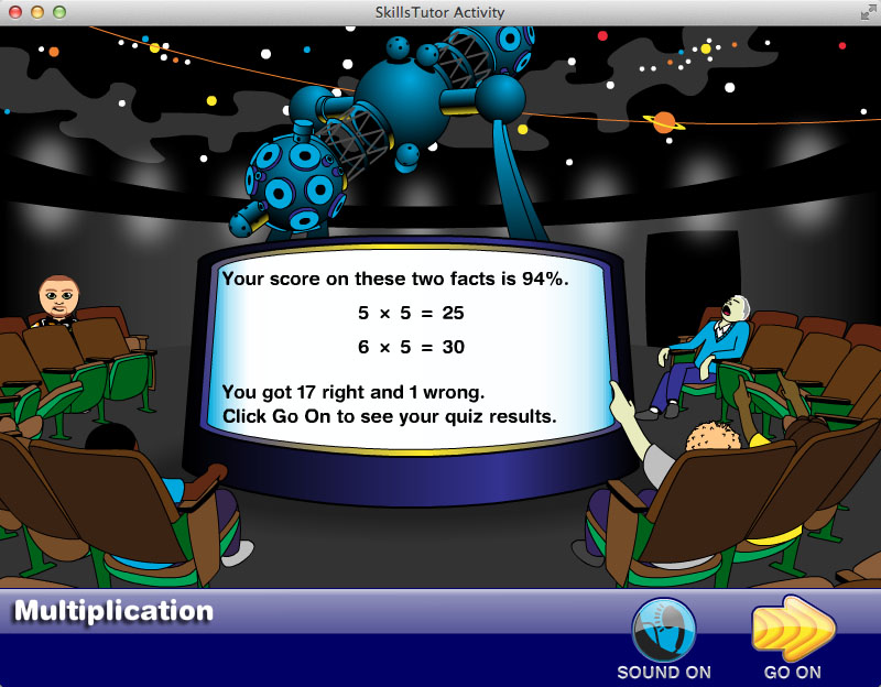 Math Fact Fluency Planetarium Scene Closing