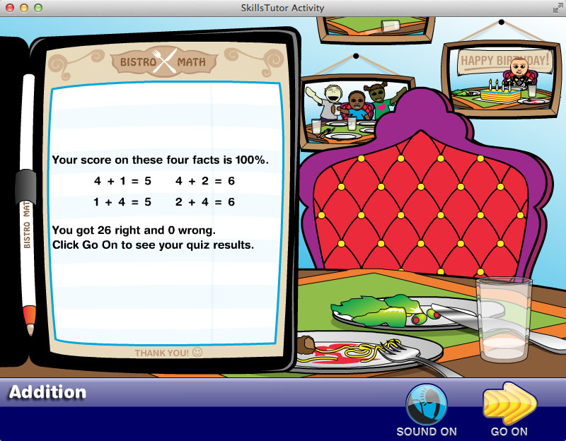 Math Fact Fluency Restaurant Scene Closing