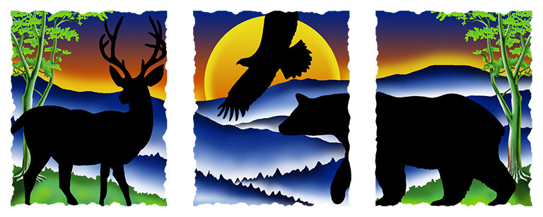 Silhouette Blue Ridge Mountains Design